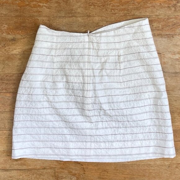 NWT Zara Striped Skirt Brown & White Button Detail Size Medium Waist 28 inches - Picture 4 of 4